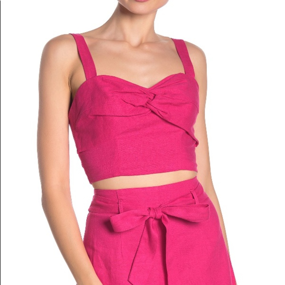 NWT Pink Linen Crop Top